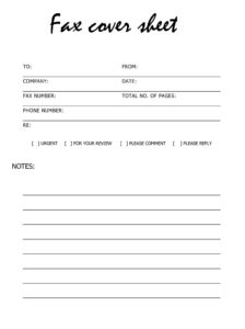 Free Printable Fax Cover Sheets