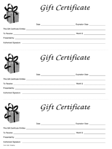 Free Printable Fill In Certificates Gift Certificate Template Free