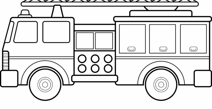 Free Printable Fire Truck Coloring Page