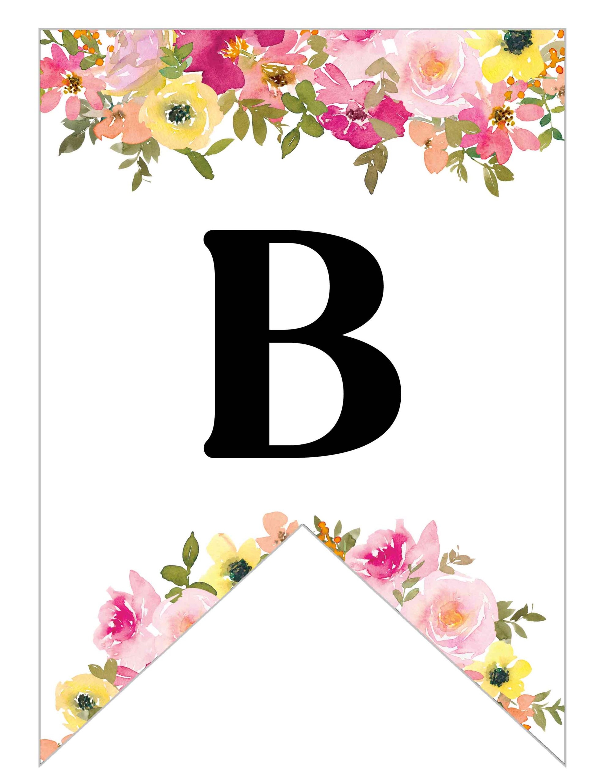 Free Printable Floral Alphabet Banner Letters Lovely Planner