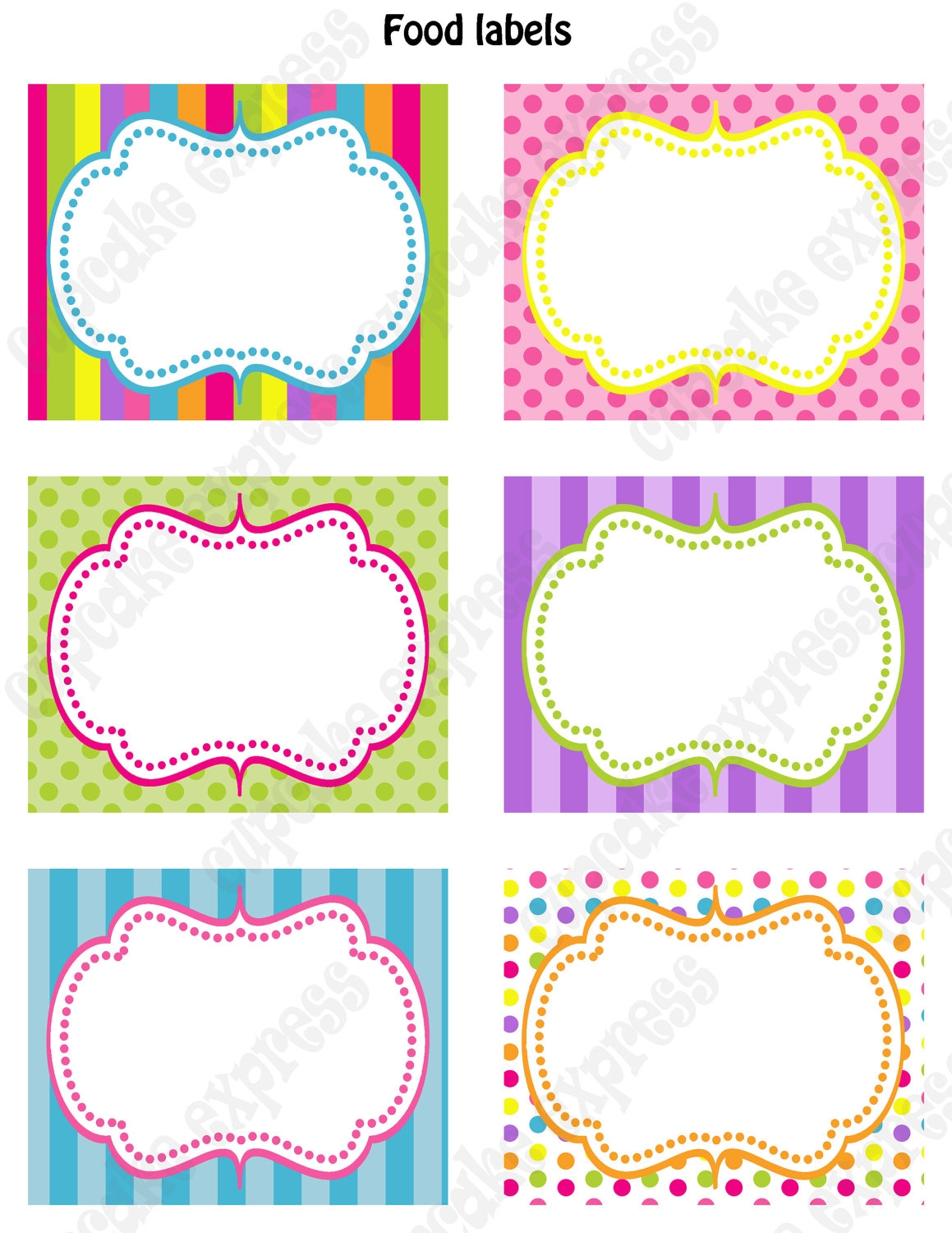 Free Printable Food Labels For Party