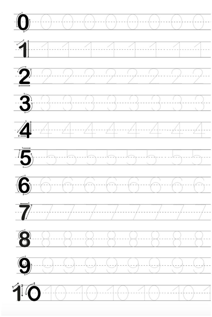 Free Printable For Tracing Letters Numbers