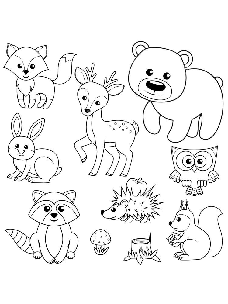 Free Printable Forest Animals Coloring Pages Dieren Kleurplaten 