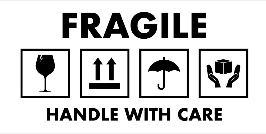 Free Printable Fragile Handle With Care Label 4 X 2 White Label