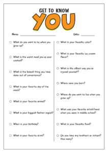 Free Printable Getting To Know You Worksheets Free Templates Printable