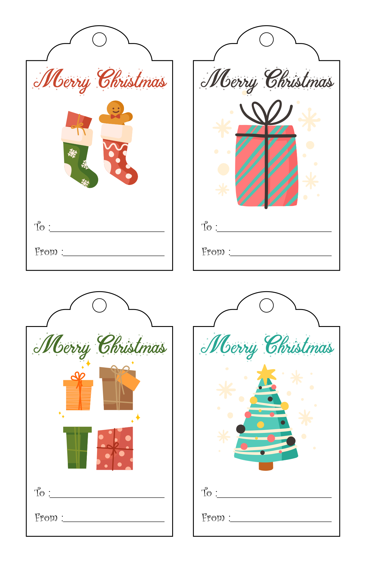 Free Printable Christmas Gift Tags Templates