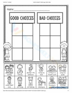 Free Printable Good Choices Bad Choices Pdf Worksheets