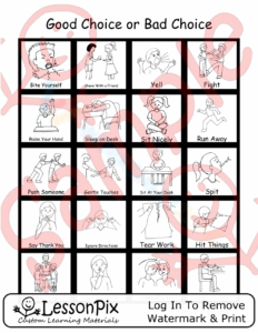 Free Printable Good Choices Bad Choices Worksheets PDF