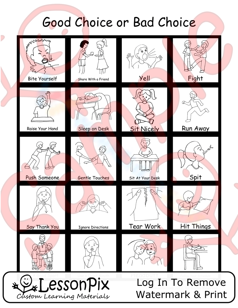 Free Printable Good Choices Bad Choices Worksheets PDF
