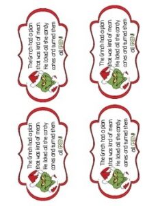 Free Printable Grinch Candy Cane Tags Pin By Shanell Hunt On