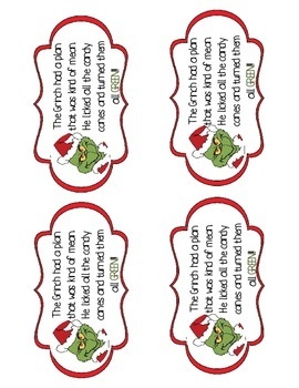 Free Printable Grinch Candy Cane Tags Pin By Shanell Hunt On 