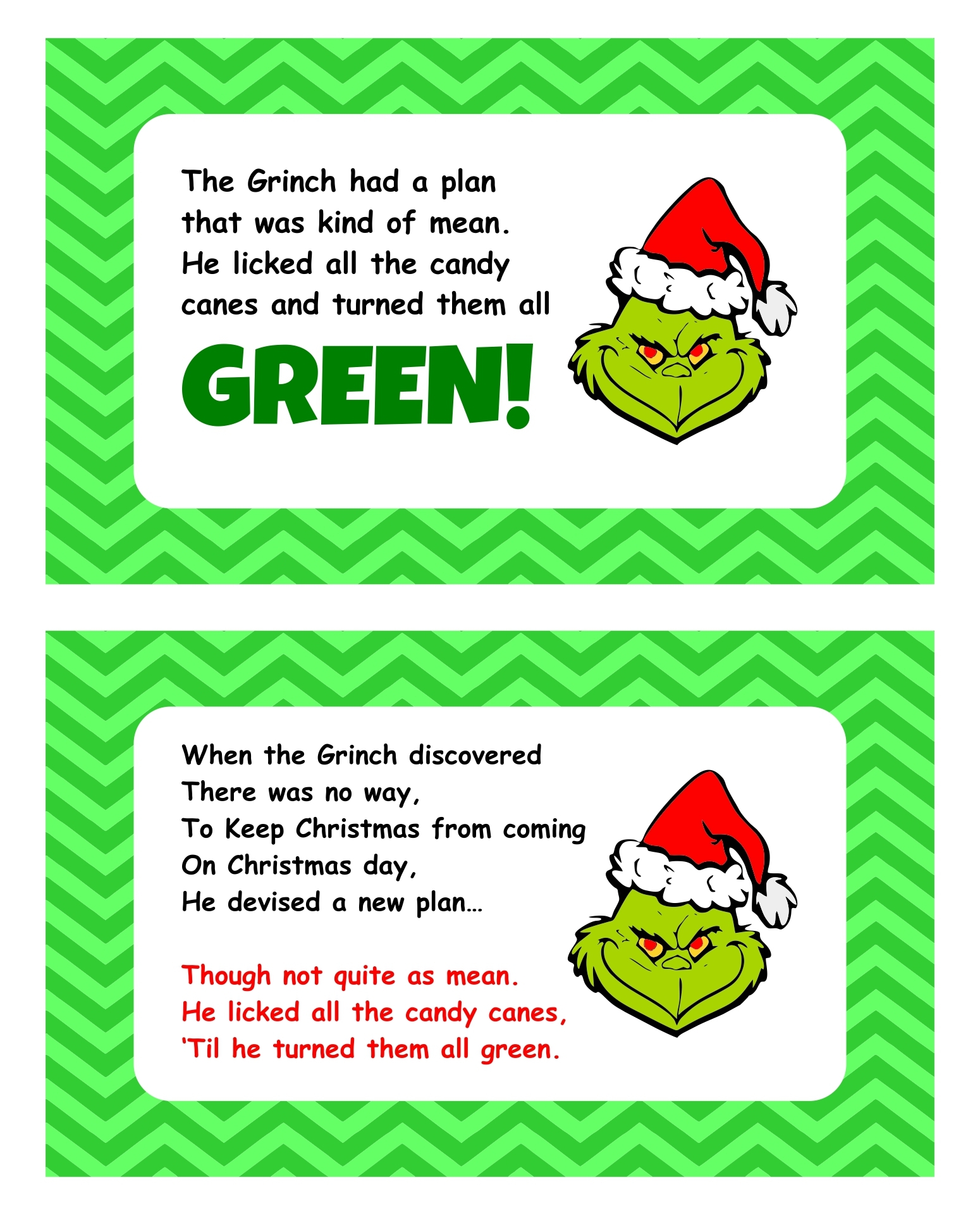 Free Printable Grinch Candy Cane Tags
