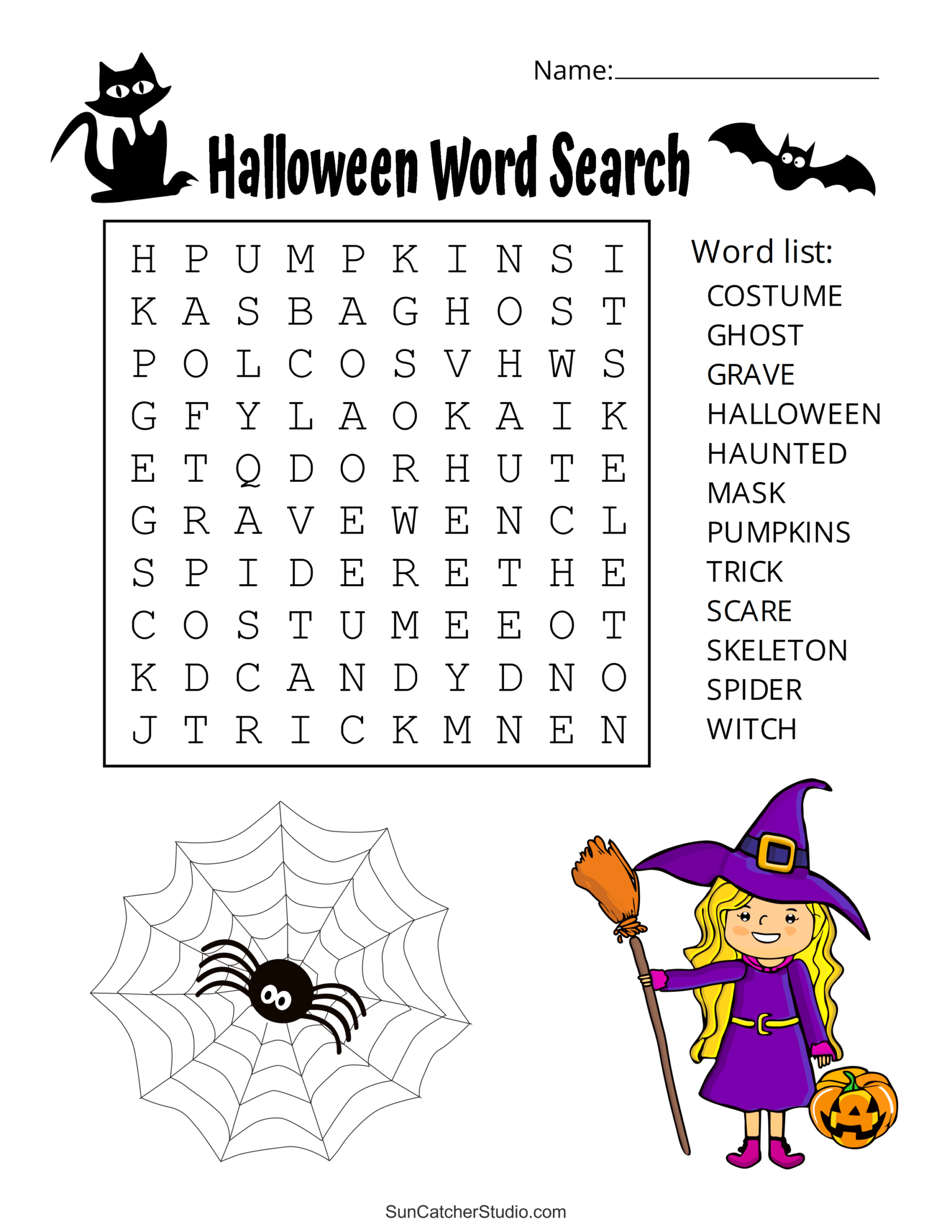Halloween Find A Word Free Printable
