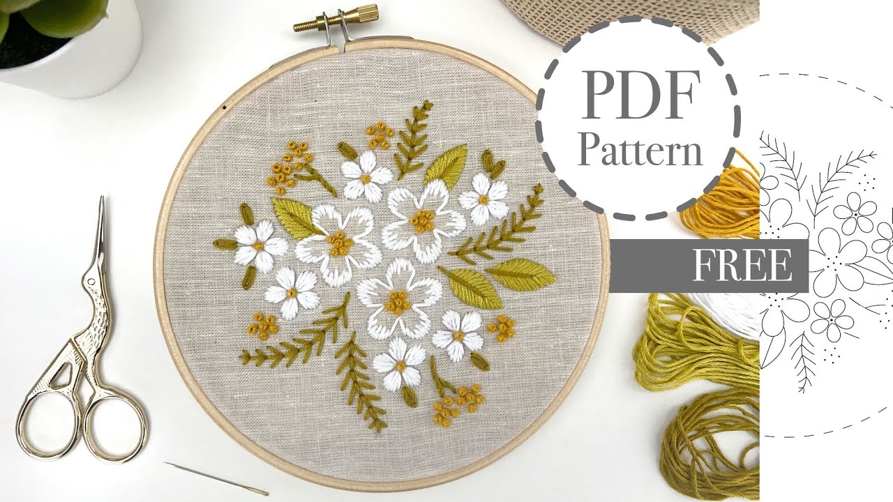 Free Printable Hand Embroidery Pattern For Beginners How To Embroider 