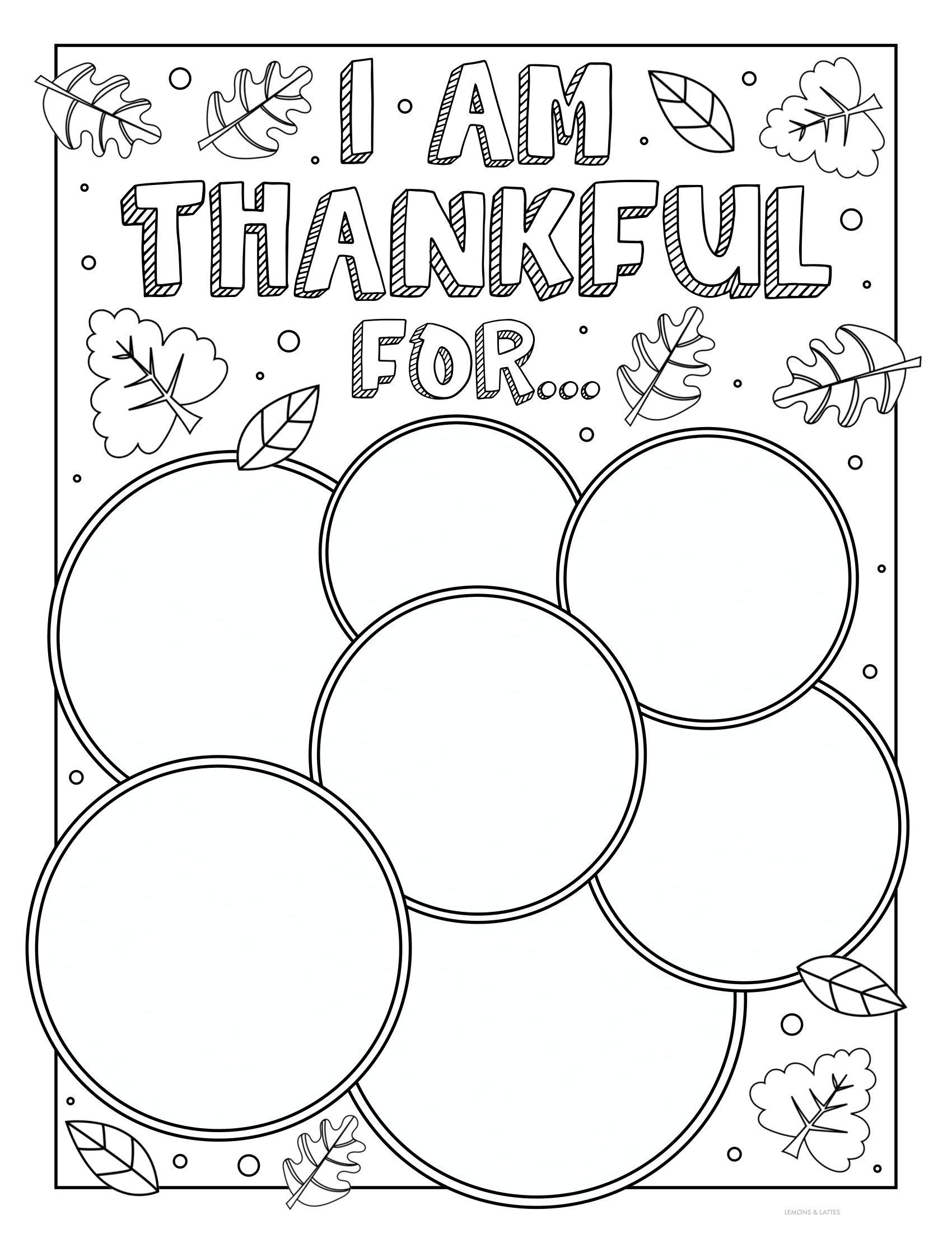 Free Printable I Am Thankful For Coloring Pages Love Yarn