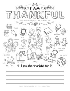 Free Printable I Am Thankful For Worksheet Thanksgiving Worksheets