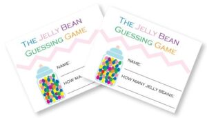 Free Printable Jelly Bean Guessing Game Cards Baby Shower Pinterest