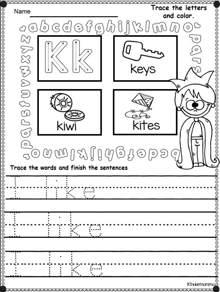 Free Printable Language Arts Worksheets For Kindergarten