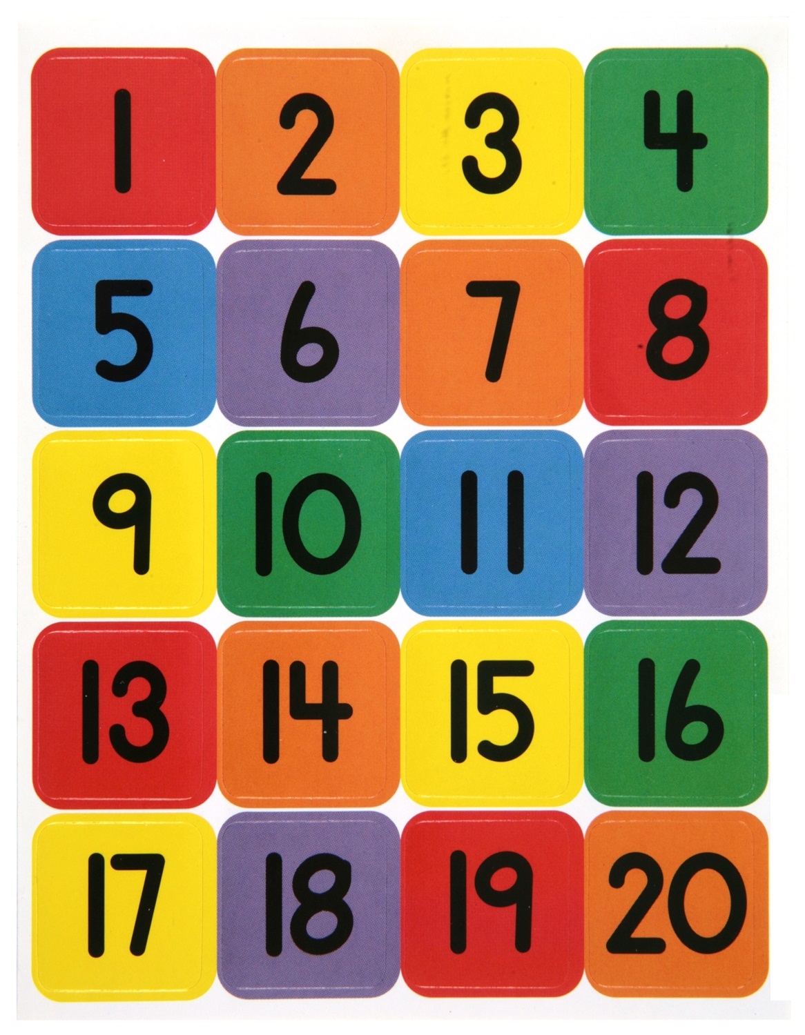 Free Printable Large Numbers 1 20