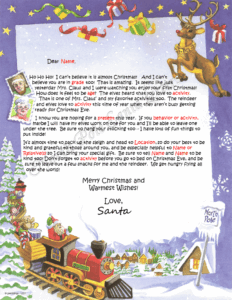 Free Printable Letter From Santa North Pole