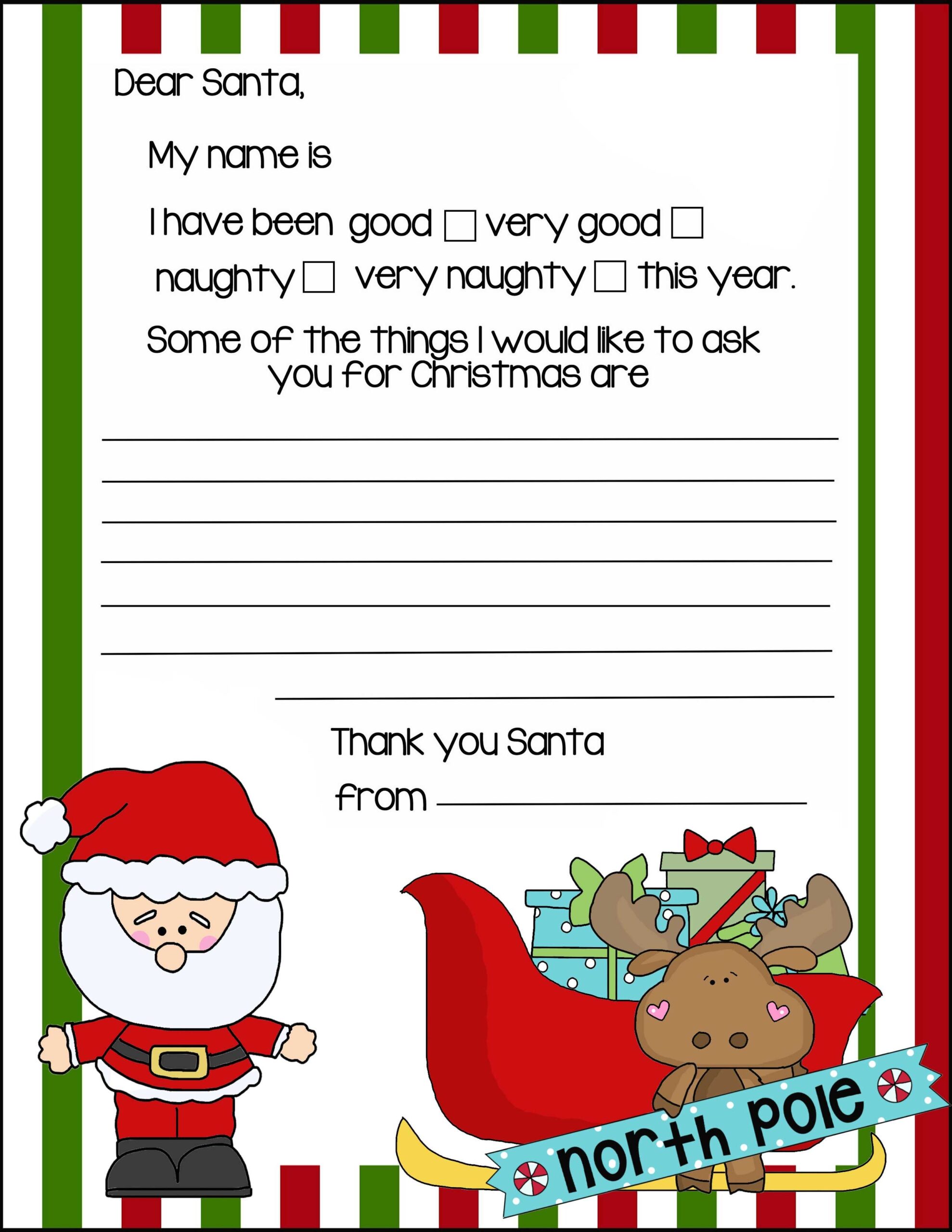 Free Printable Letter From Santa North Pole