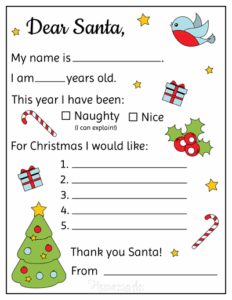 Free Printable Letter To Santa Templates Free Printable Christmas