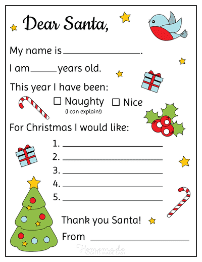 Free Printable Letter To Santa Templates Free Printable Christmas 