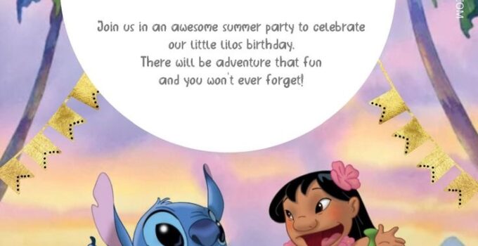Free Printable Lilo And Stitch Birthday Invitations