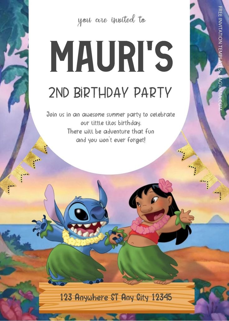 Free Printable Lilo And Stitch Birthday Invitations Free Printables Hub