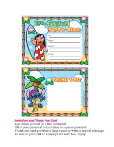 Free Printable Lilo And Stitch Birthday Invitations USA Online Prode