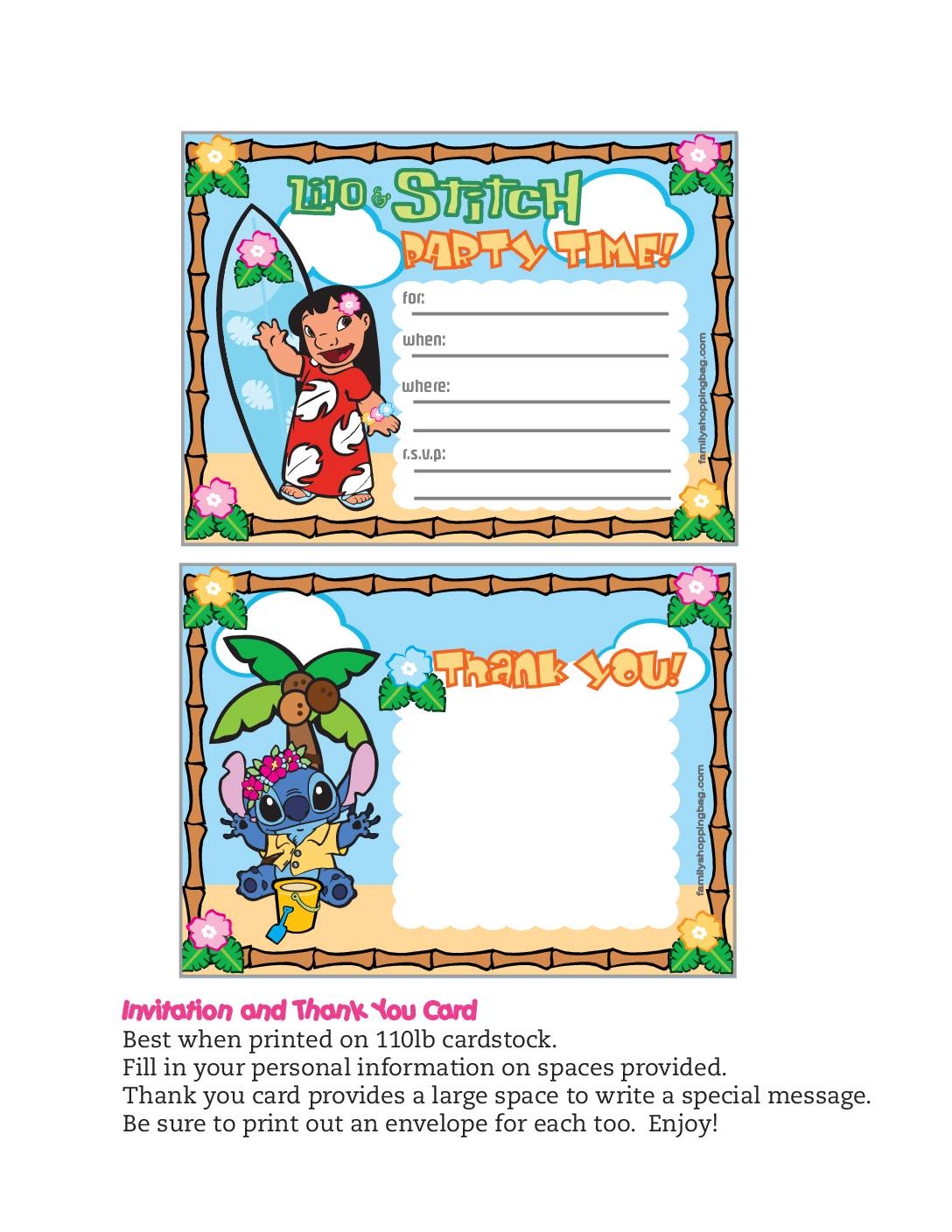 Free Printable Lilo And Stitch Birthday Invitations USA Online Prode 