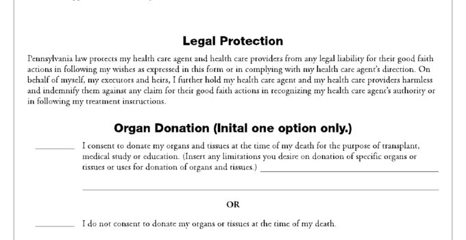 Free Printable Living Will Forms For Pa