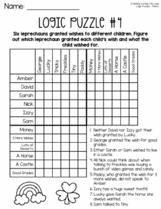 Free Printable Logic Puzzle Worksheets Ronald Worksheets