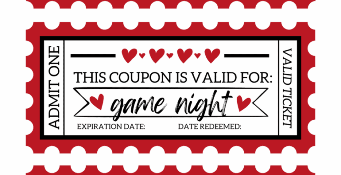 Free Printable Love Coupons For Him Template