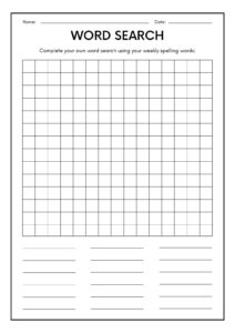 Free Printable Make Your Own Word Search FREE Printable A Z
