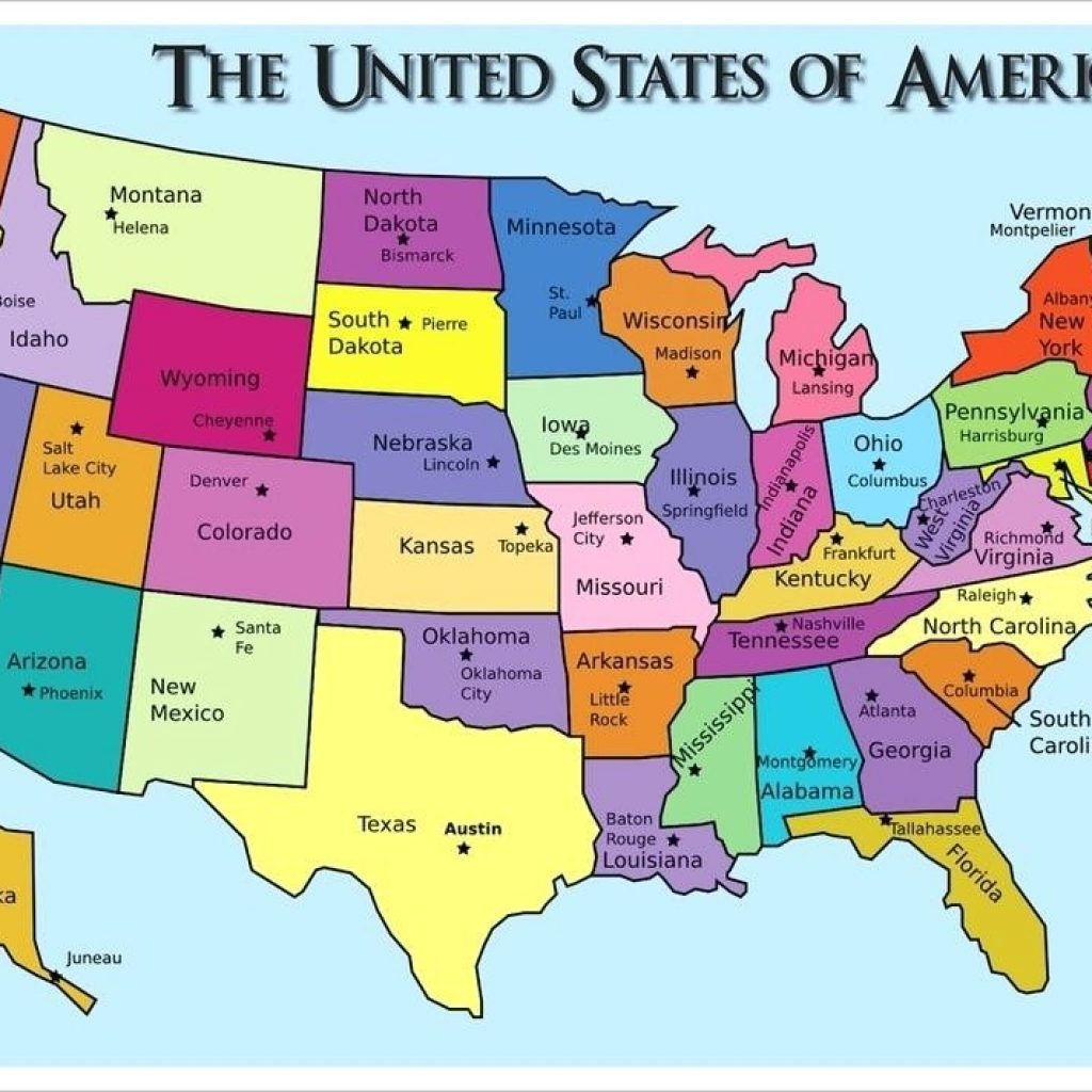 Free Printable Map Of The United States With Capitals Printable Online