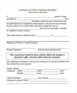 Free Printable Medical Consent Form Printable Templates