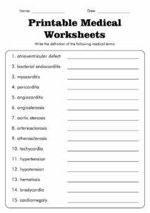 Free Printable Medical Terminology Worksheets Printable Calendars AT