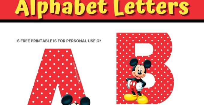 Free Printable Mickey Mouse Alphabet Letters