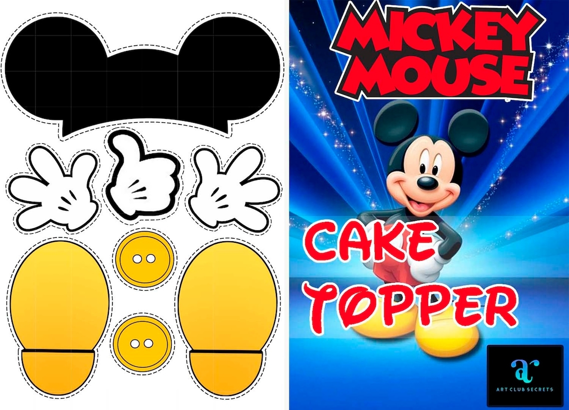 Free Printable Mickey Mouse Cake Topper Printable