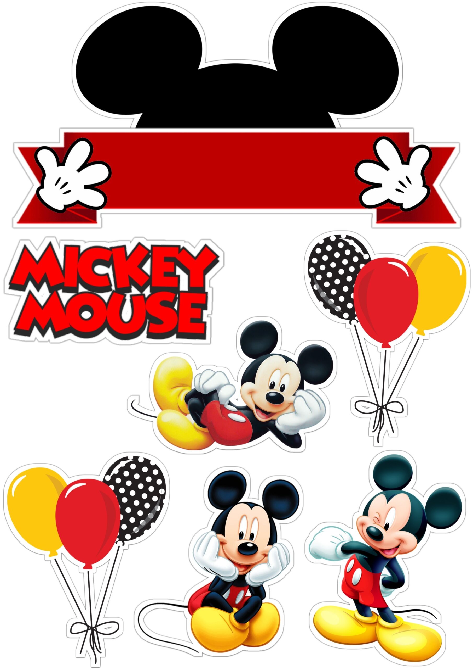Free Printable Mickey Mouse Cake Topper Printable Templates Online