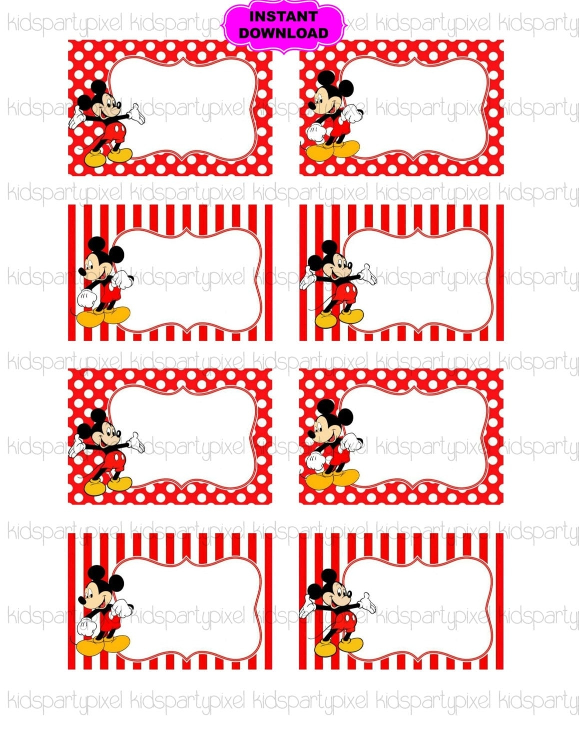 Free Printable Mickey Mouse Name Tags