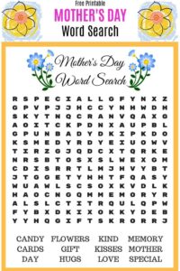 Free Printable Mother S Day Word Search Artofit