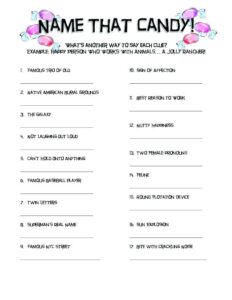 Free Printable Name That Candy Bar Game Printable And Enjoyable Learning