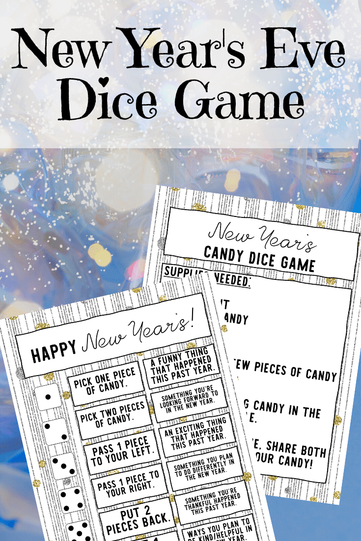 Free Printable New Year 39 s Eve Dice Game Play Party Plan