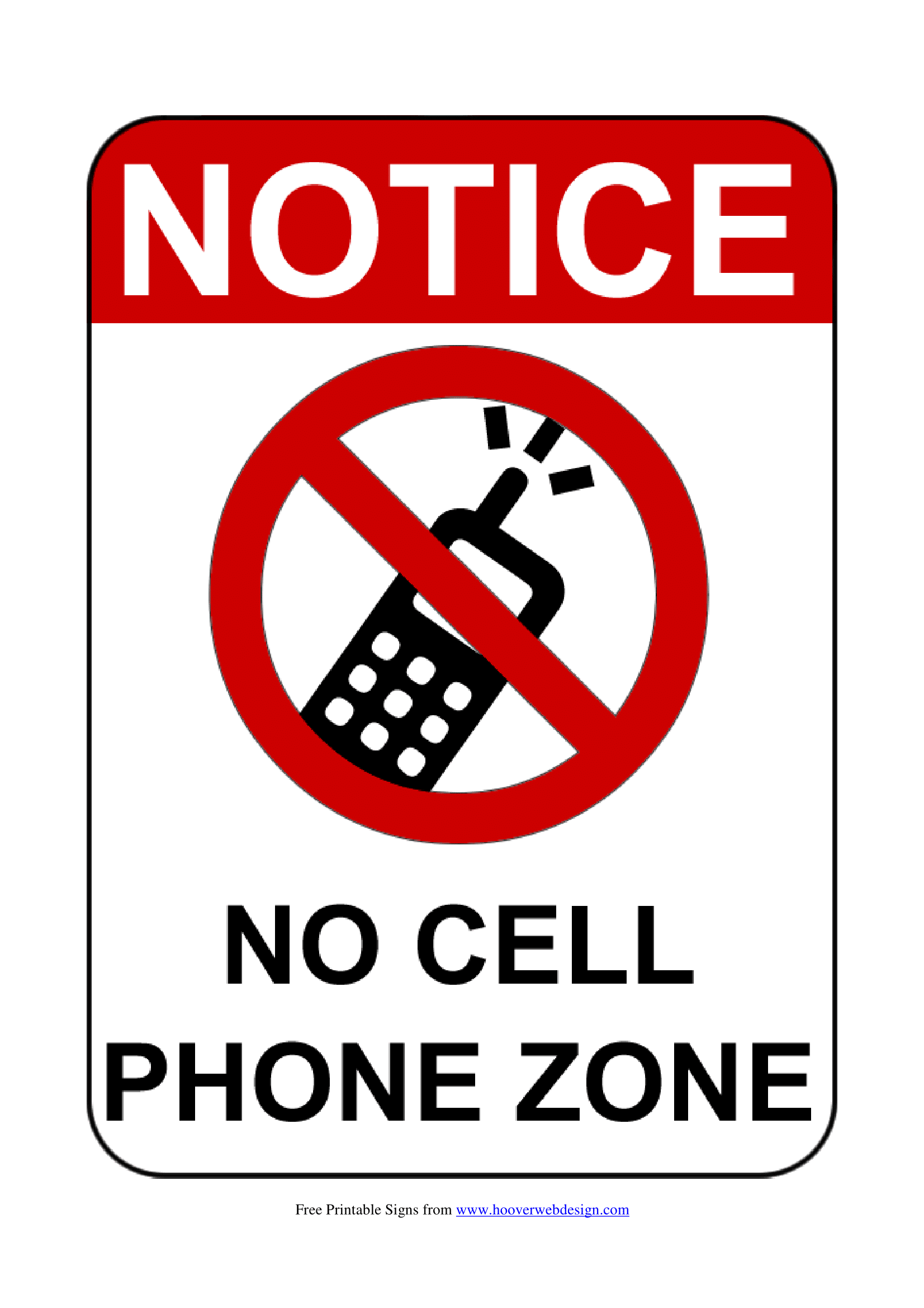 Free Printable No Cell Phone Sign Printable