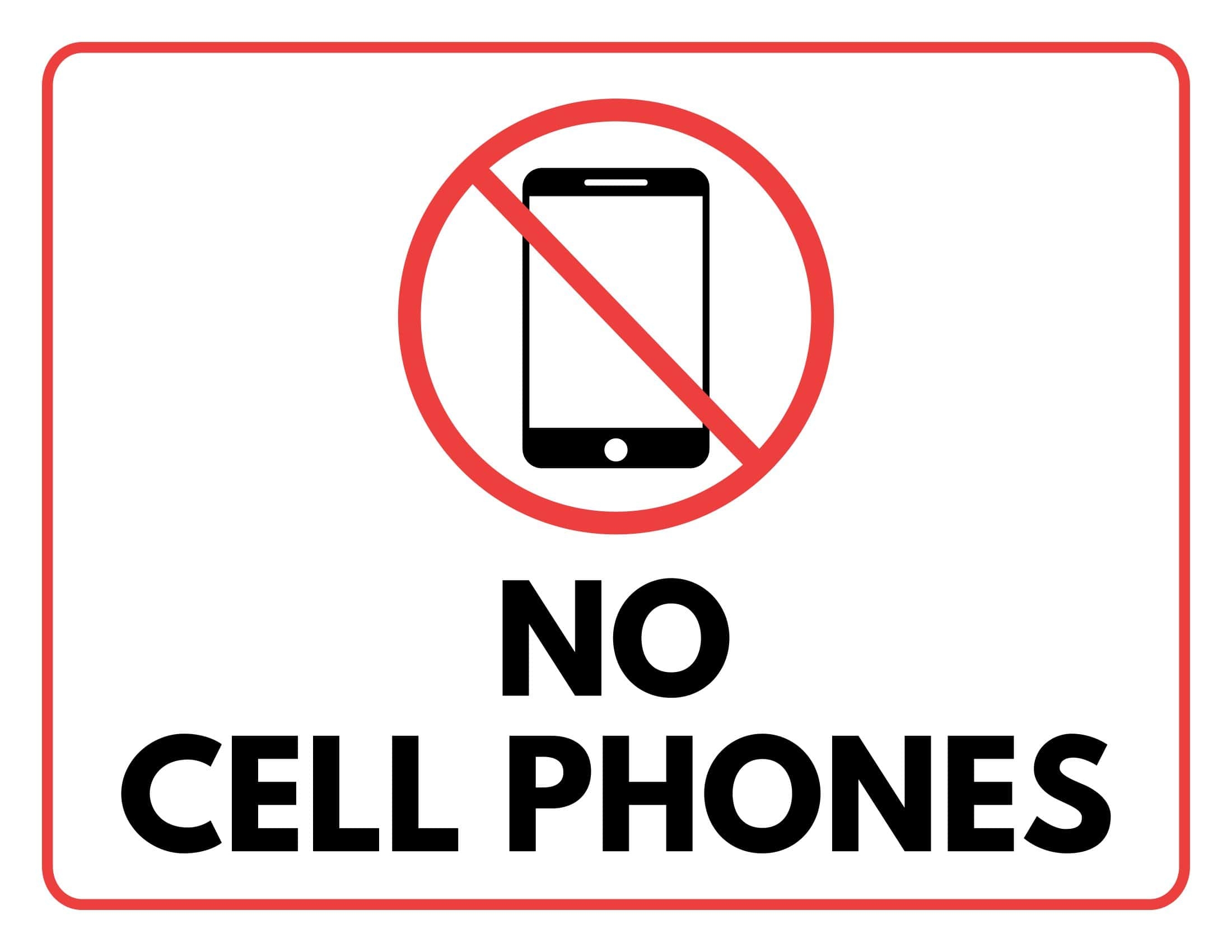 Free Printable No Cell Phone Sign Templates PDF 