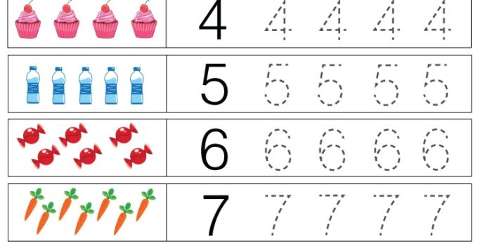 Free Printable Tracing Numbers Worksheets For Preschoolers