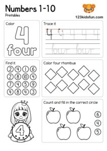 Free Printable Number Worksheets 1 10 For Preschool Kindergarten Kids