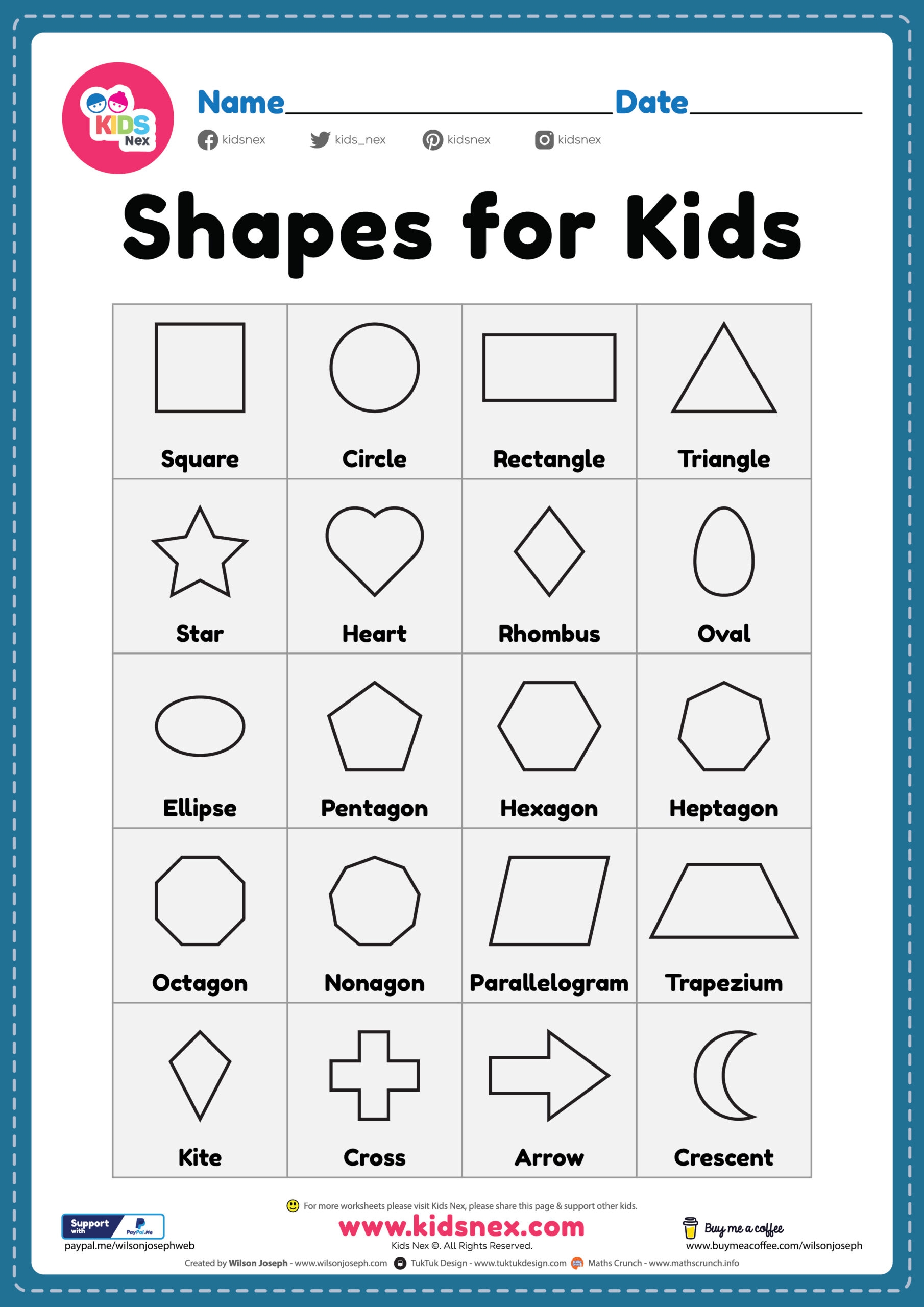 Free Printable Octagon Worksheets For Preschoolers